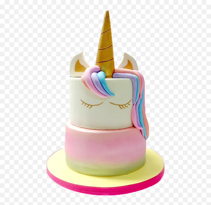 Cupcakes - Unicorn Cakes With Fondant Hair Emoji,Emoticon Birthday Cake