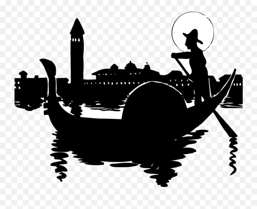Gondolier Gondola Venice - Italy Clip Art Emoji,Boat Moon Emoji