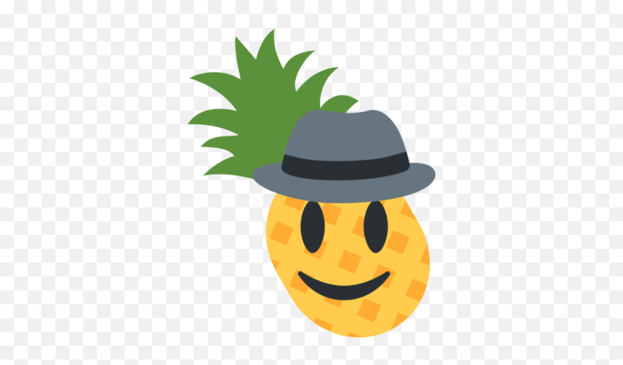 Download Hd Pineapple Emoji With Large Smile With Very Wide - Pineapple Flat Icon Png,Pineapple Emoji
