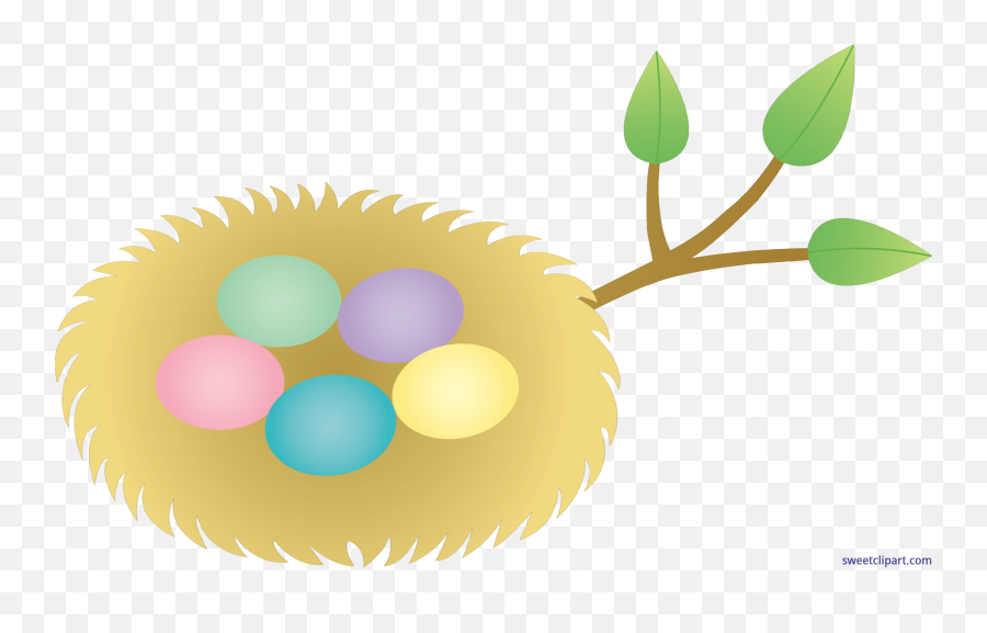 Bird Nest Easter Eggs Clip Art - Blue Birds Nest Clipart Emoji,Easter Emoticons