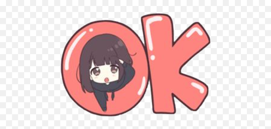 Okay Ok Anime Japanese Kawaii Cute - Anime Whatsapp Meme Stickers Emoji,Anime Text Emoji