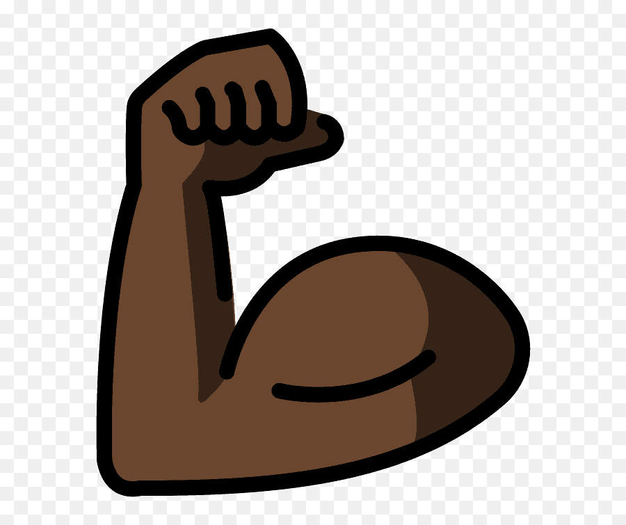Flexed Biceps Emoji Clipart - Black Flex Arm Emoji,Bicep Emoji