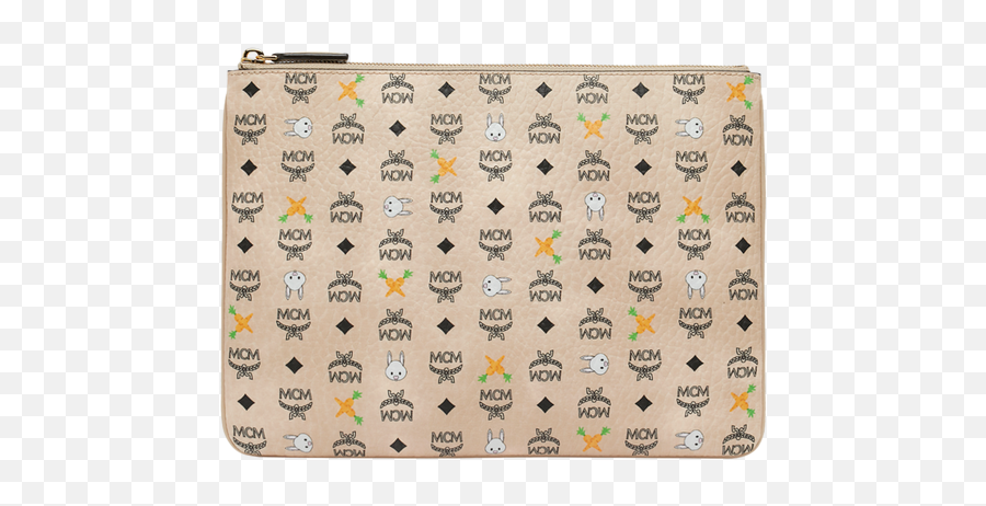 Medium Crossbody Pouch In Rabbit Carrot Visetos Beige - Mcm Emoji,Rabbit Emoticon