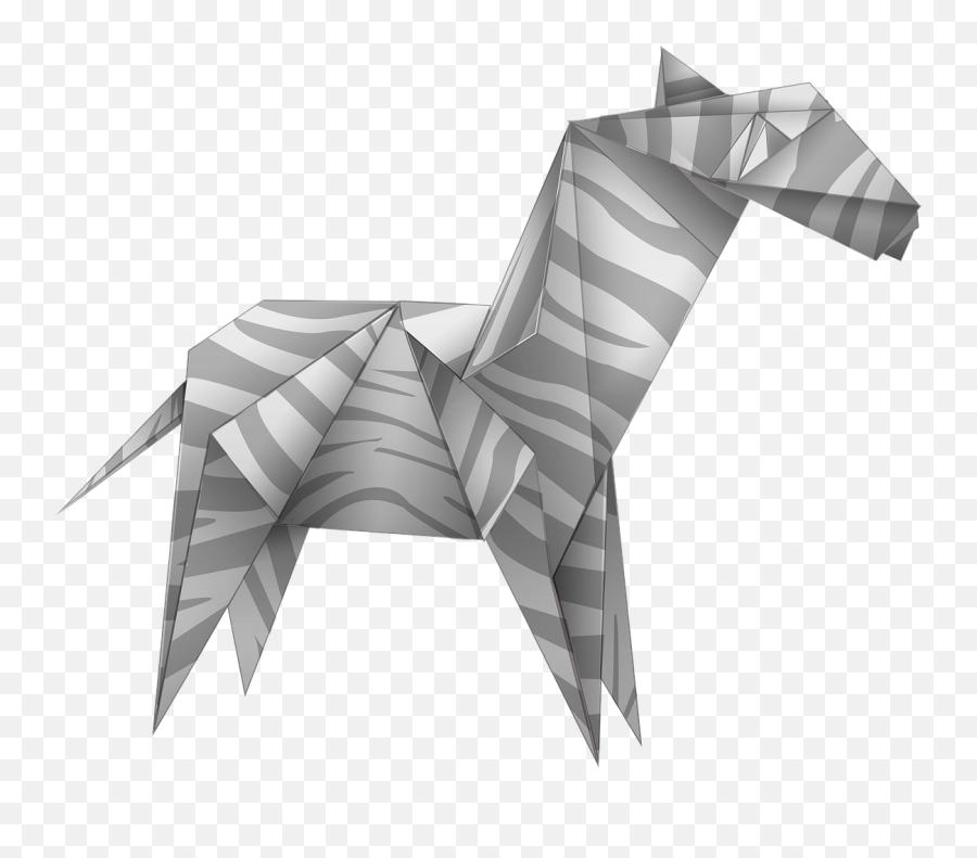 Origami Zebra Black And White Paper Art Emoji,Emoji Horse Plane