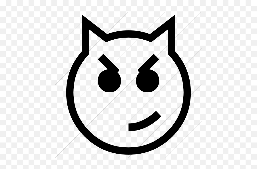 Iconsetc Simple Black Classic Emoticons Cat Face With Wry - Emoji Domain,Cat Emoticon