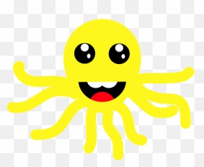 Octopus Clipart Smiley - Kartun Hitam Putih Emoji