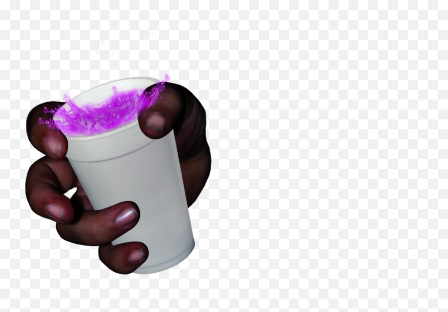 Hand Holding Styrofoam Cup Full Of Lean - Hand Holding Cup Of Lean Emoji,Lean Emoji