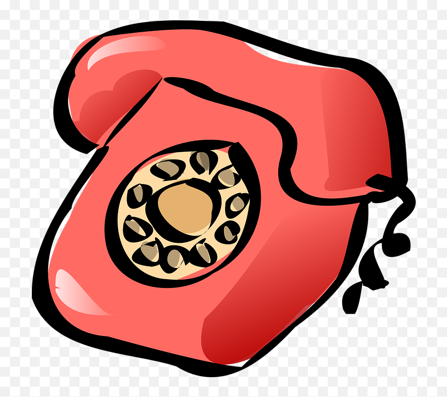 Telephone Classic Red - Phone Cartoon Transparent Background Emoji,Fire Emoji Android