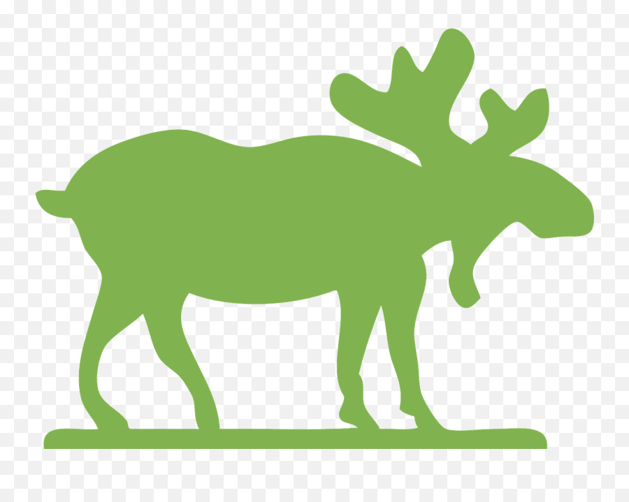 Moose Animal Antlers Green Silhouette - Moose Clip Art Emoji,Walking Dead Emoji Download