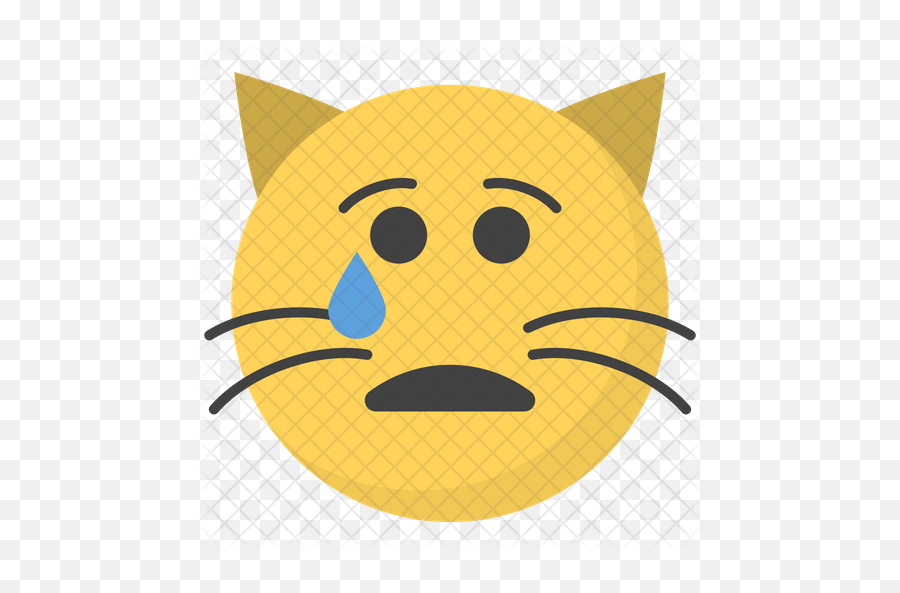 Crying Cat Face Emoji Icon Of Flat - Joy Cat Emoji,Crying Heart Eyes Emoji