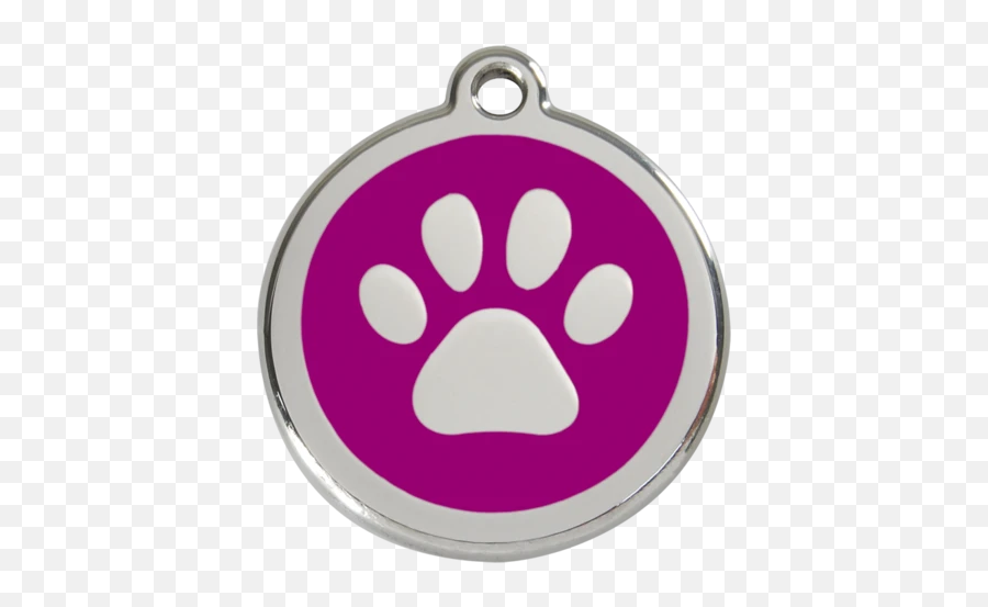 Red Dingo Paw Print Dog Tag - Transparent Background Cat Collar Clip Art Emoji,Paw Print Emoticon