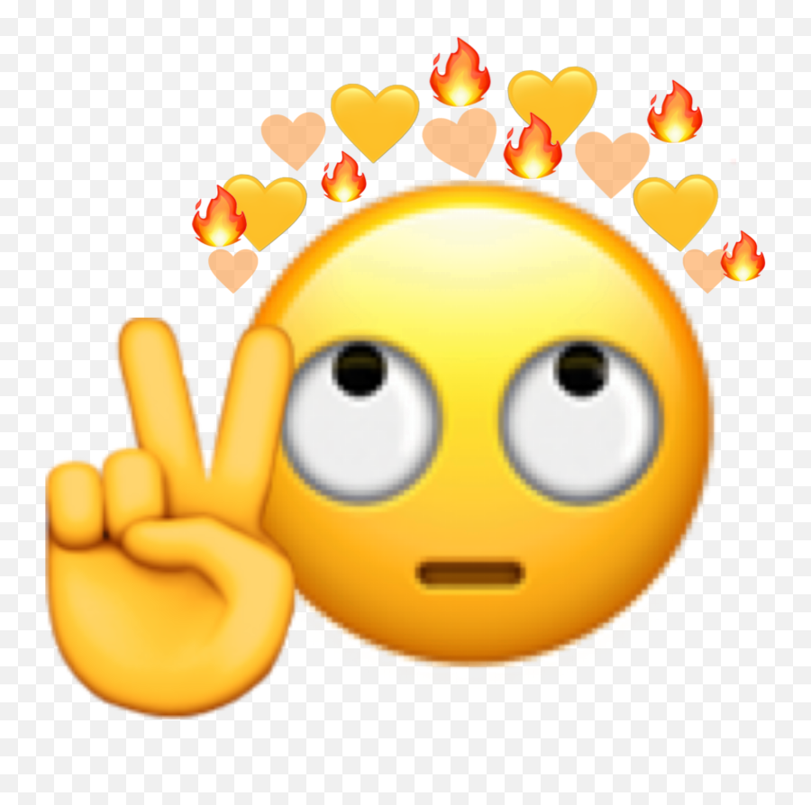 Crown And Touch Up Hand Peace Emoji - Smiley,Up Emoji