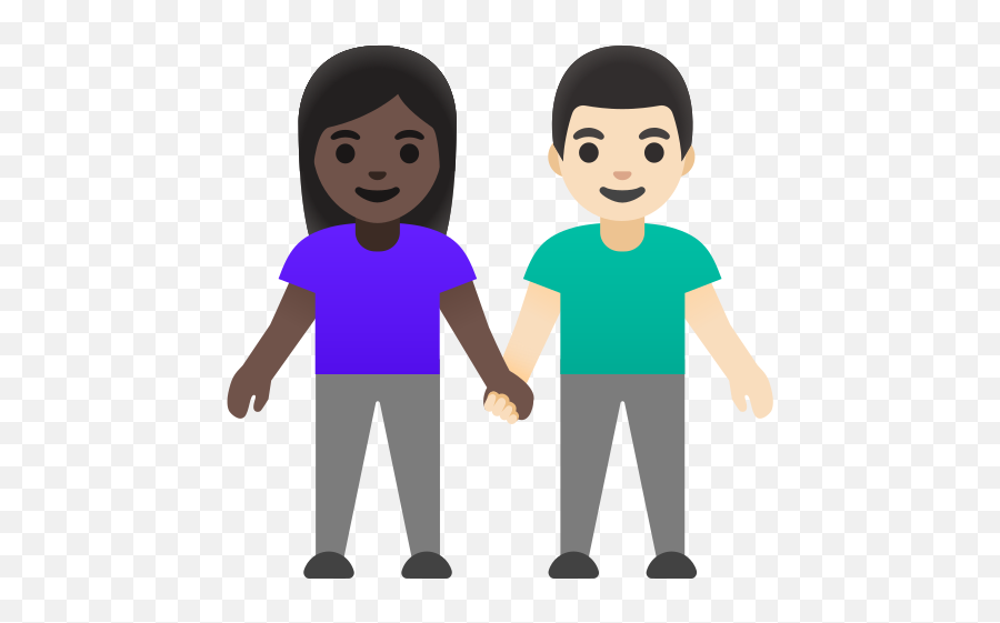 Dark Skin Tone Light Skin Tone Emoji - Man And Woman Holding Hands Dark Emoji,Black Man Emoji