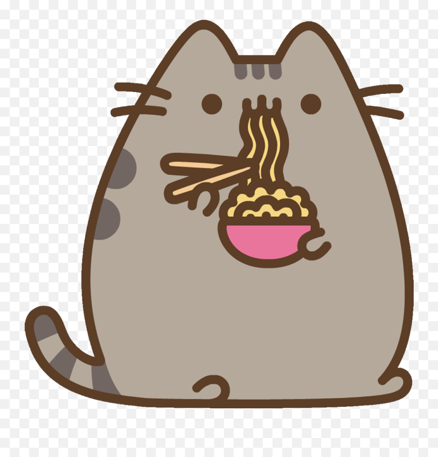 4570book - Pusheen Eating Ramen Emoji,Chopsticks Emoji