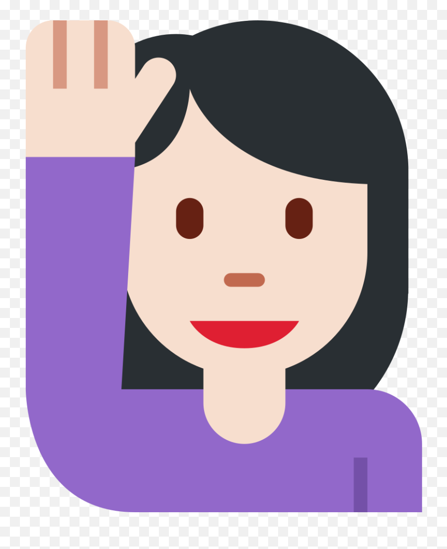 Twemoji2 1f64b - Woman Raising Hand Emoji,Lipstick Emoji