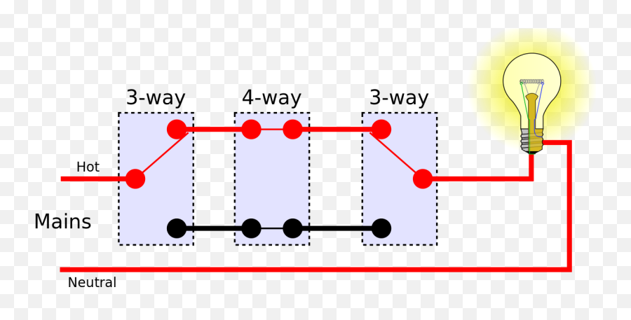 4 - 3 Way Switch Wiring Diagram One Lights Emoji,Light Switch Emoji
