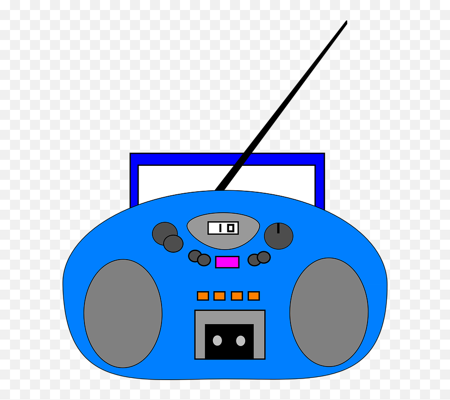 Tape Recorder Radio Blue - Radio Clip Arts Emoji,Panda Emoji Keyboard