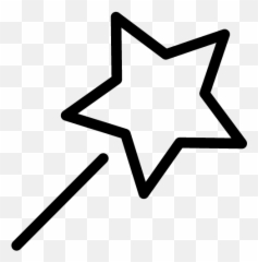 Magic Wand Icon - Moon And Stars Doodle Emoji