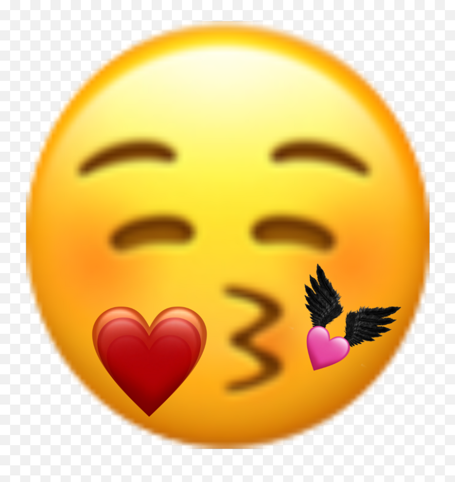 Love Heart Kiss Smoch Wing Blush Emoji Pixle22 Clipart - Portable Network Graphics,Kissy Face Emoji