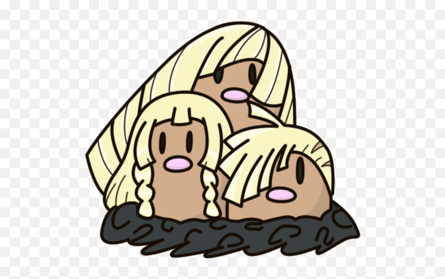 Pokémon Sun And Moon - Dugtrio Aether Form Clipart Full Alolan Dugtrio Emoji,Ice Cream Sun Cloud Emoji