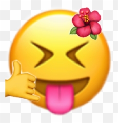 The Newest Hawaiian Stickers On Picsart - Tongue Out Emoji,Hawaiian Emoticon