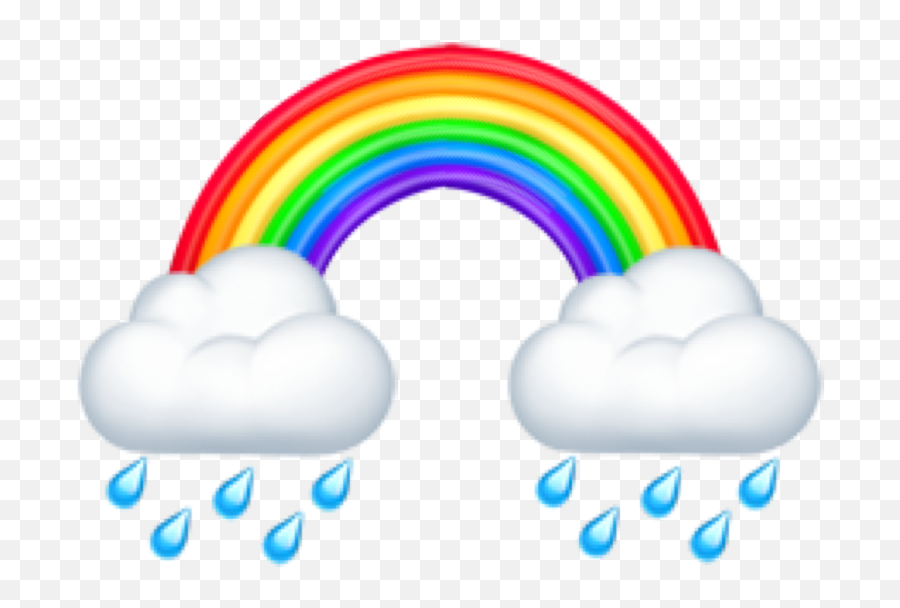 Emoji Rainbow Rain Cloud Rainbowemoji Freetoedit - Iphone Rainbow Emoji Png,Rain Emoji