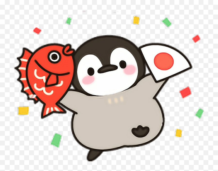 Tumblr Snapchat Aesthetic Sticker By Alissa Denae - Aesthetic Penguin Png Emoji,Fish Flag Emoji