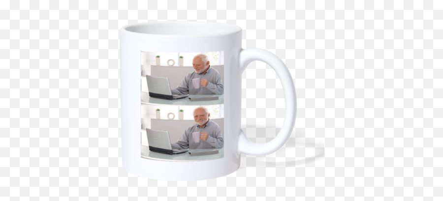 Hide The Pain Harold Coffeetea Mug - Magic Mug Emoji,Thats None Of My Business Emoji