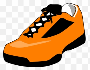Shoe Tennis Running - Orange Shoe Clipart Emoji,Emoji Converse Shoes