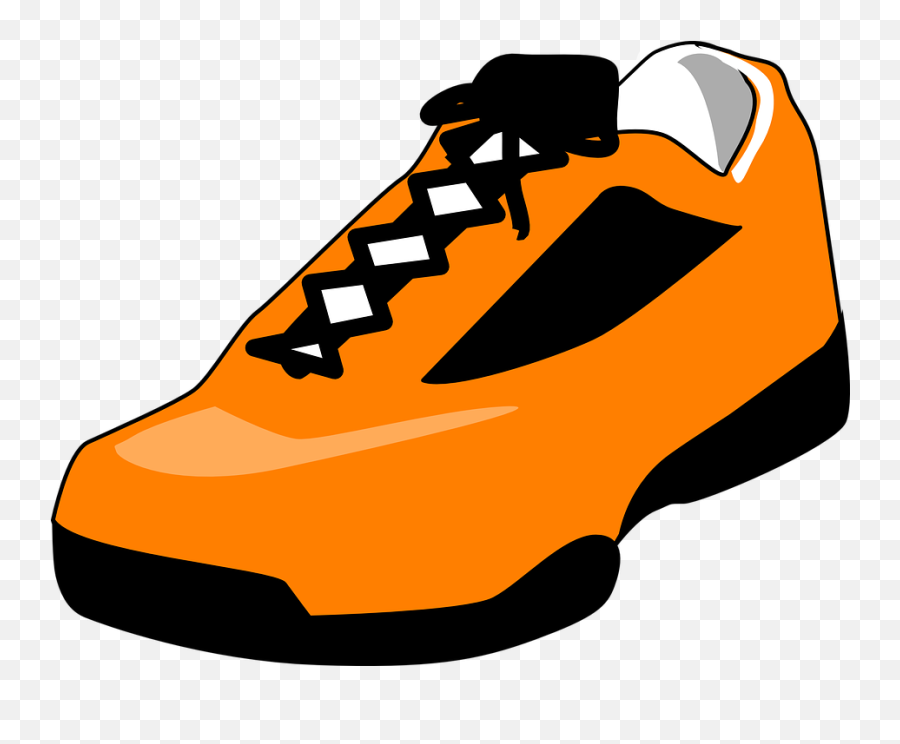 Shoe Tennis Running - Orange Shoe Clipart Emoji,Emoji Converse Shoes