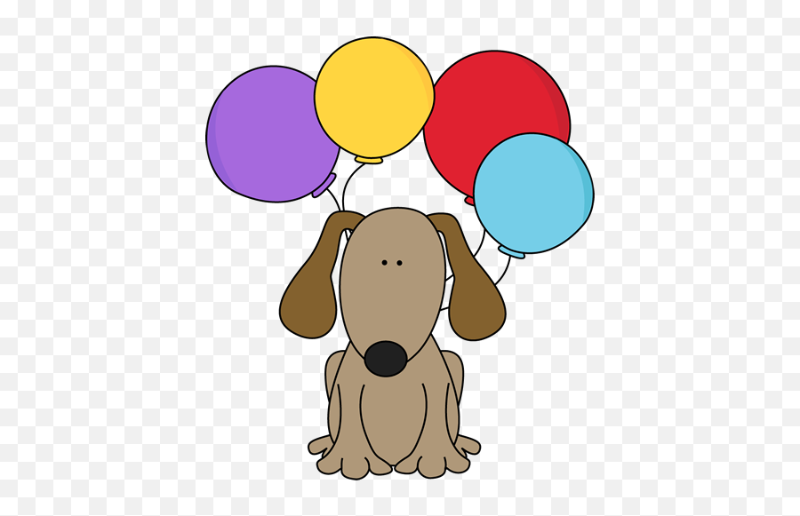 Happy Birthday Clipart With Dogs - Dog With Balloons Clipart Emoji,Wiener Dog Emoji