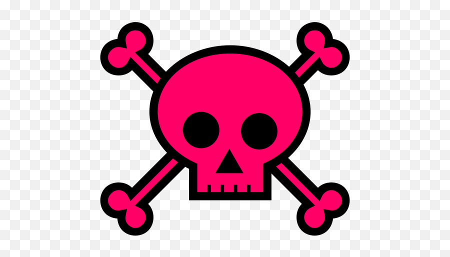 Pink Skull Death Sign Vector Drawing - Girly Clipart Emoji,Flame Emoticon