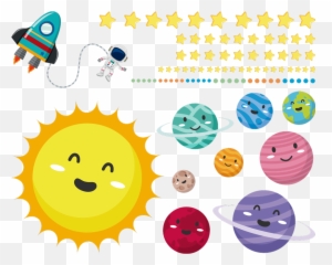 Sticker Espace Système Solaire Enfantin - Banditos Emoji,Solaire Emoticon