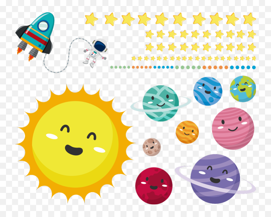 Sticker Espace Système Solaire Enfantin - Banditos Emoji,Solaire Emoticon