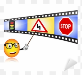 Driving School With Smiley Teacher - Smiley Emoji,Driving Emoticon