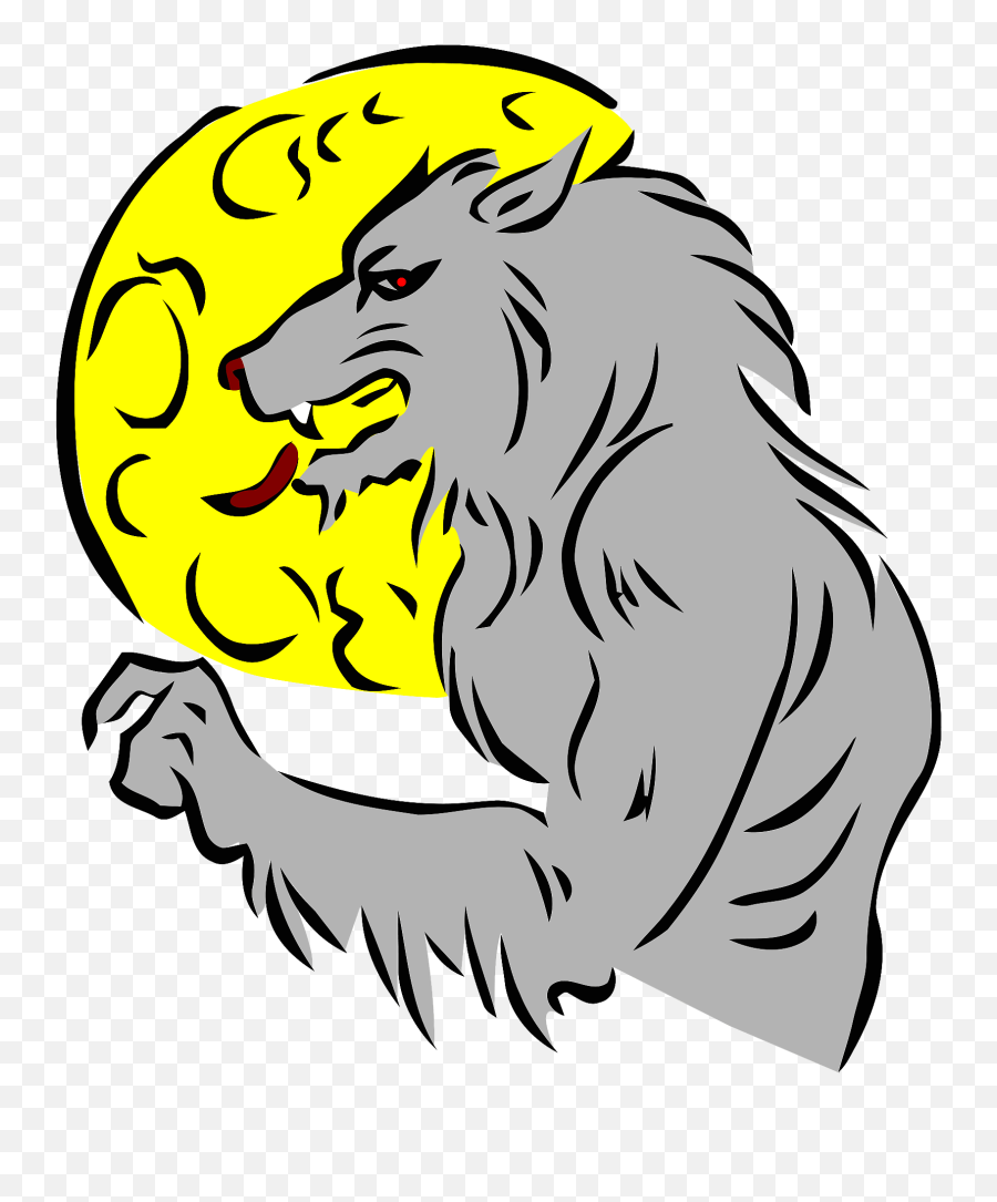 Werewolf And Moon Clipart - Werewolf And Moon Clipart Emoji,Werewolf Emoji