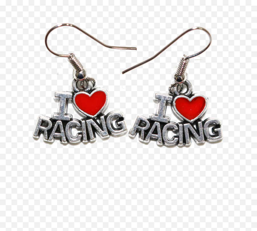 I Love Racing Earrings Transparent Png - Solid Emoji,Emoji Earrings