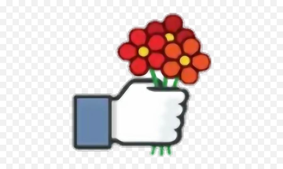 Facebook Like Mao Hand Curtir Sticker By Ingrid D - Facebook Like Emoji,Flower Emoji Facebook