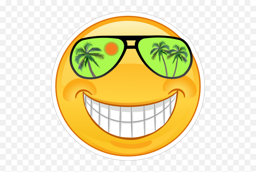 Crazy Cool Green Sunglasses Smiling Emoji Sticker - Cool Emoji,Sunglasses Emoticon
