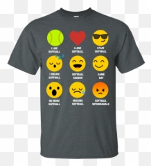 I Love Softball Emoji Emoticon Team - T Shirt Good Girls Go To Heaven Bad Girls To Carribbean With Jack Sparrow,Emoji Clothing For Men