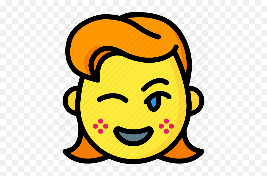 Emotion Flirt Girl Smiley Wink Icon - Good Grief Emoji,Wink Emojis