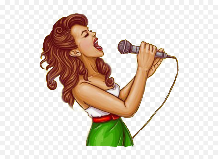 Karaokestar Microphone Singer Song - Woman Singing Png Emoji,Emoji Karaoke