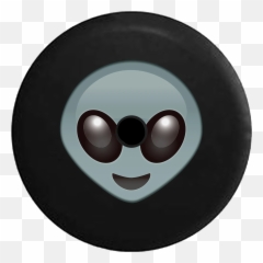 Jeep Wrangler Jl Backup Camera Day Smiling Happy Alien Head Emoji Rv Camper Spare Tire Cover - Spare Tire,Camera Emoji Png