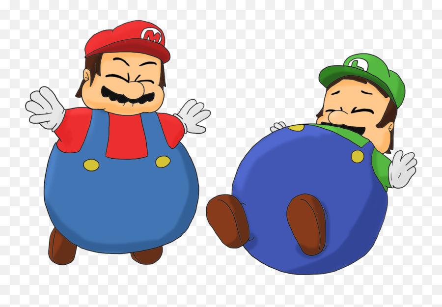 Download Luigi Transparent Fat - Mario Y Luigi Fat Png Image Mario Inflated Emoji,Mario Emoji