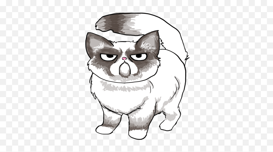 Grumpy Drawing Free Download On Clipartmag - Easy Grumpy Cat Sketches Emoji,Grumpy Cat Emoticons