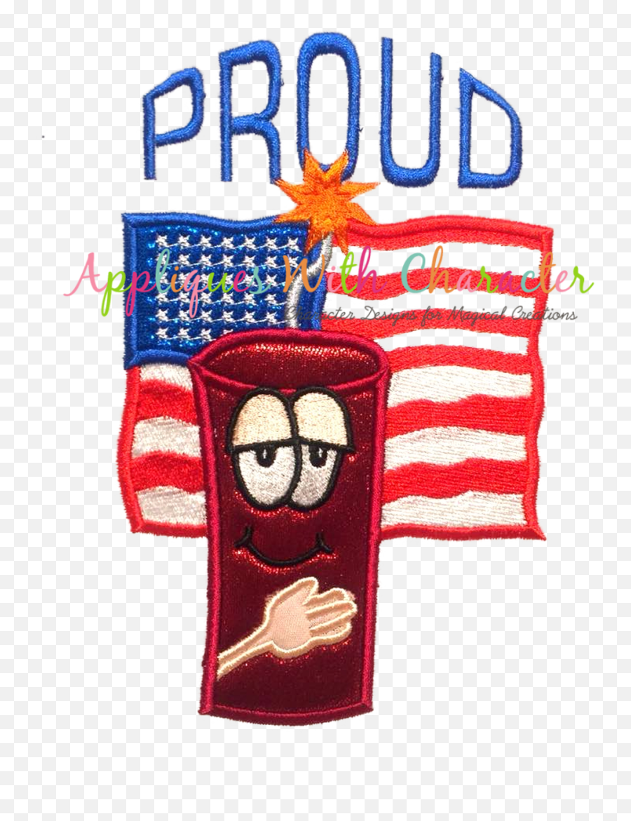 American Flag Proud Applique Design - Clip Art Emoji,Proud Of You Emoji