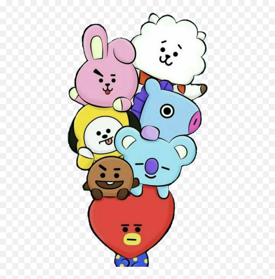 Bts Bt21 Koya Rj Shooky Mang Sticker By Estella - Bts Army Phone Cover Emoji,Bts Animal Emojis