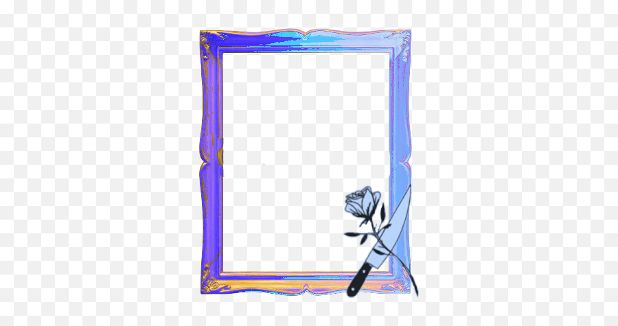 Mq Blue Rose Knife Frame Frames Border - Picture Frame Emoji,Paper And Knife Emoji