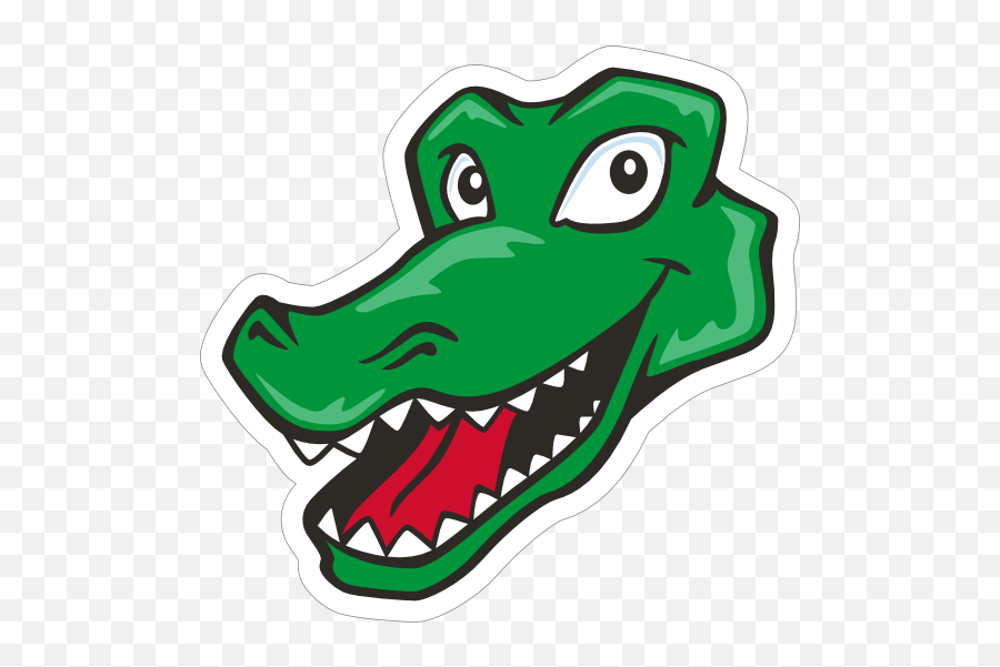 Cartoon Gator Head Mascot Sticker - Clip Art Emoji,Gator Emoji