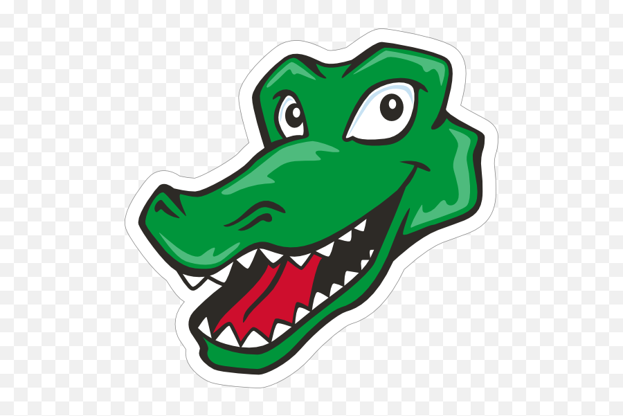 Cartoon Gator Head Mascot Sticker - Clip Art Emoji,Gator Emoji - free ...